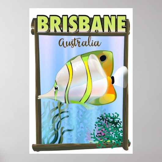 Brisbane Australië Tropische reisposter Poster (Voorkant)