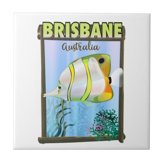 Brisbane Australië Tropische reisposter Tegeltje (Voorkant)