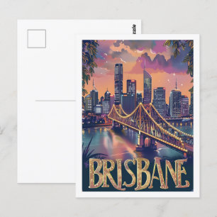 Brisbane Australië Vintage Beroemde Reisplaats Briefkaart