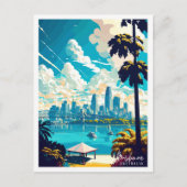 Brisbane Australië vintage reisillustratie Briefkaart (Voorkant)