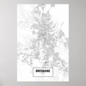 Brisbane, Australië (zwart op wit) Poster (Voorkant)