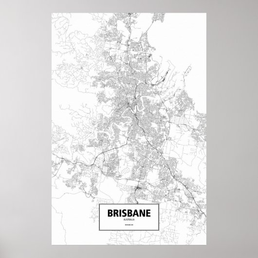 Brisbane, Australië (zwart op wit) Poster (Voorkant)