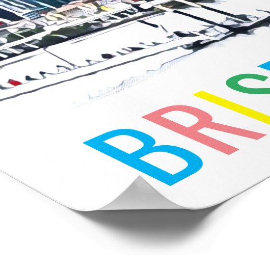 Brisbane Australische skyline reisdruk Poster (Hoek)