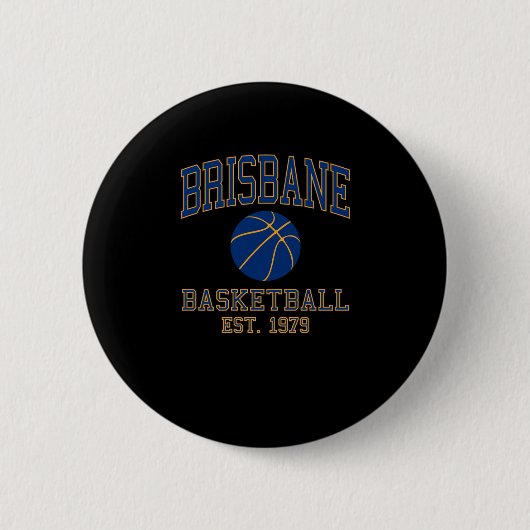 Brisbane Basketball Ronde Button 5,7 Cm (Voorkant)
