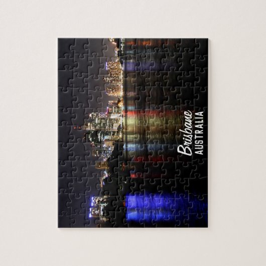 Brisbane bij de nachtpuzzel legpuzzel (Verticaal)