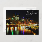 Brisbane bij nacht 1 briefkaart (Voorkant / Achterkant)