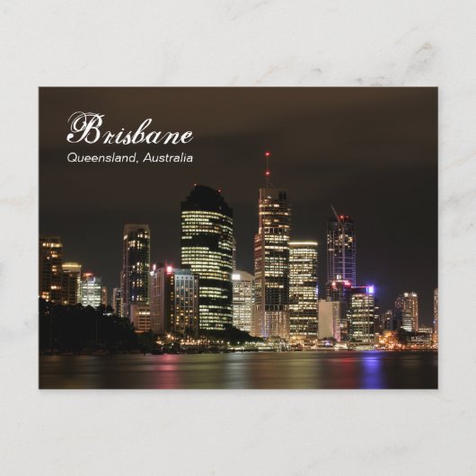 Brisbane bij nacht briefkaart (Voorkant)
