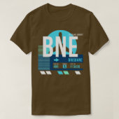 Brisbane BNE Airport Code Bagage Label T-shirt (Design voorkant)