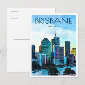 Brisbane City Australia Vintage Travel  Briefkaart