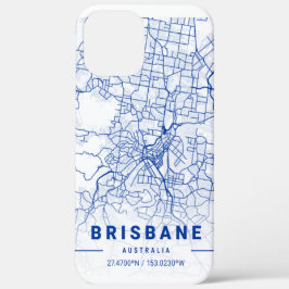 Brisbane City Map Blue Tint Case-Mate iPhone Case