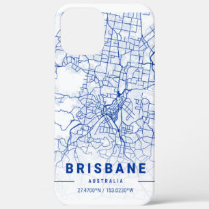 Brisbane City Map Blue Tint Case-Mate iPhone Case