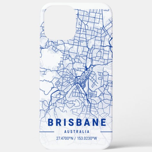 Brisbane City Map Blue Tint Case-Mate iPhone Case (Achterkant)
