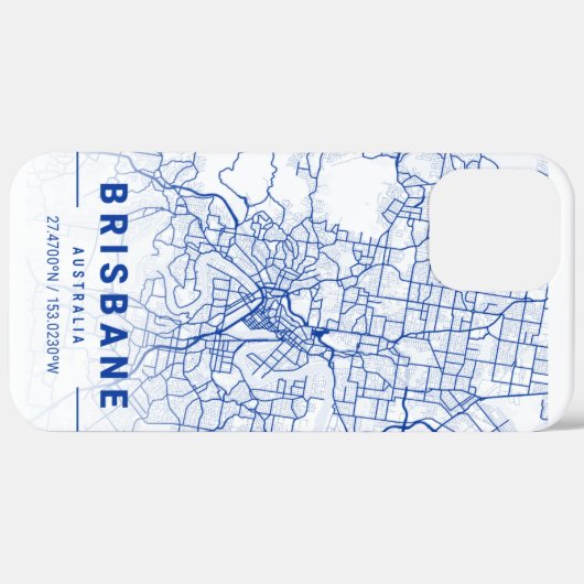 Brisbane City Map Blue Tint Case-Mate iPhone Case (Achterkant (horizontaal))