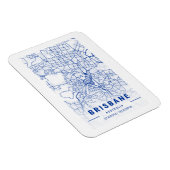 Brisbane City Map Blue Tint Magneet (Rechterzijde)