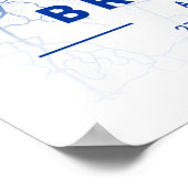 Brisbane City Map Blue Tint Poster (Hoek)