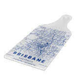 Brisbane City Map Blue Tint Snijplank (Hoek)