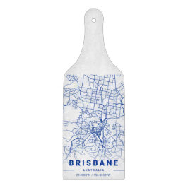 Brisbane City Map Blue Tint Snijplank