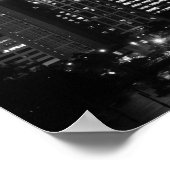 Brisbane City, Nacht - Zwart en wit Poster (Hoek)