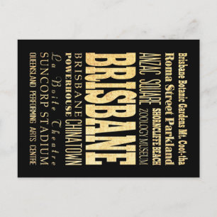 Brisbane City of Australia Typography Art Briefkaart