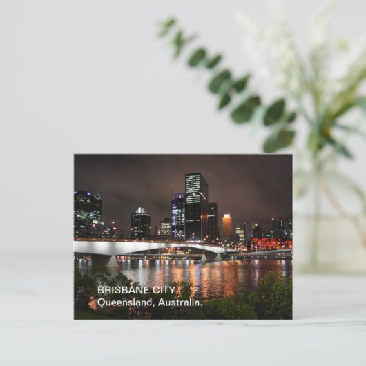 Brisbane City op het Briefkaart van Nacht (Staand voorkant)