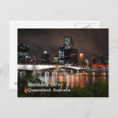 Brisbane City op het Briefkaart van Nacht (Voorkant / Achterkant)