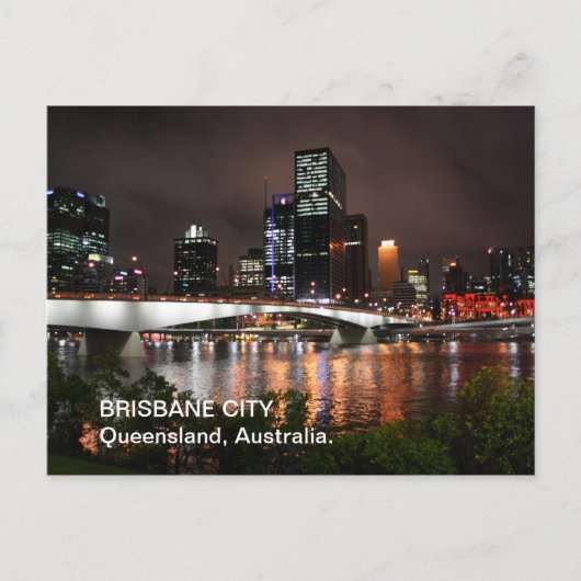 Brisbane City op het Briefkaart van Nacht (Voorkant)