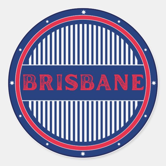 Brisbane City Pride Emblem – Australian Identity Ronde Sticker (Voorkant)