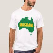 Brisbane Green en Gold Map T-Shirt (Voorkant)