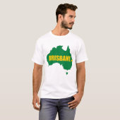 Brisbane Green en Gold Map T-Shirt (Voorkant volledig)