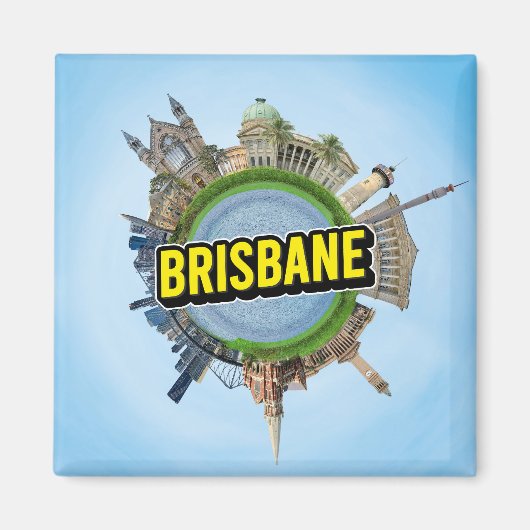 Brisbane klein klein planeet landmark architectuur magneet (Voorkant)