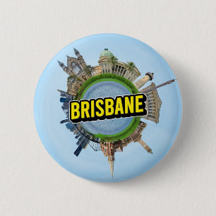 Brisbane kleine kleine planeet landmark architectu ronde button 5,7 cm
