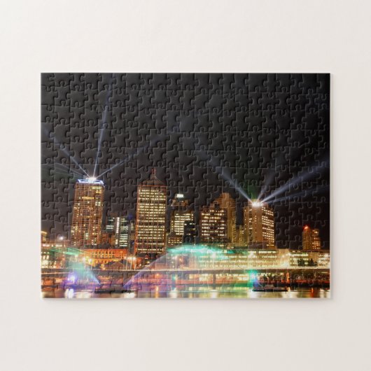 Brisbane Laser Show - Night City Photo Legpuzzel (Horizontaal)