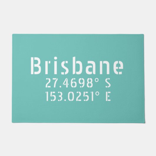 Brisbane Latitude Lengtegraad Deurmat (Voorkant)