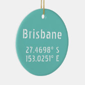 Brisbane Latitude Lengtegraad Keramisch Ornament (Rechts)
