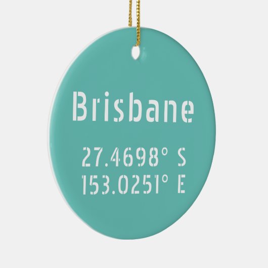 Brisbane Latitude Lengtegraad Keramisch Ornament (Rechts)