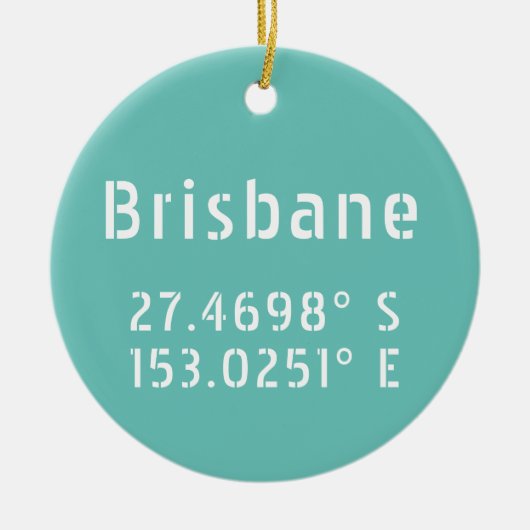 Brisbane Latitude Lengtegraad Keramisch Ornament (Voorkant)
