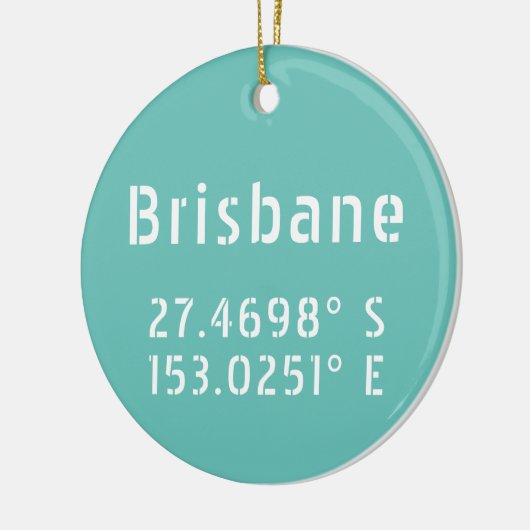 Brisbane Latitude Lengtegraad Keramisch Ornament (Links)