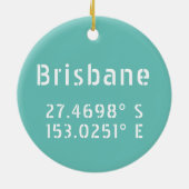 Brisbane Latitude Lengtegraad Keramisch Ornament (Achterkant)