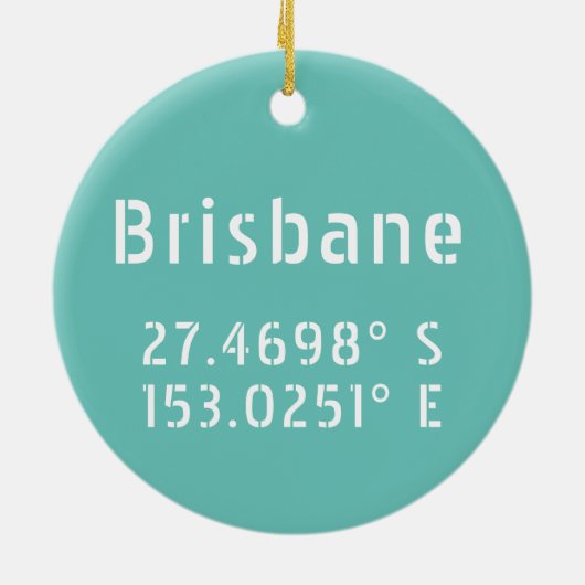Brisbane Latitude Lengtegraad Keramisch Ornament (Achterkant)