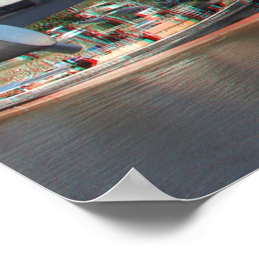 Brisbane Pedestrian Crossing 3D Anaglyph Poster (Hoek)