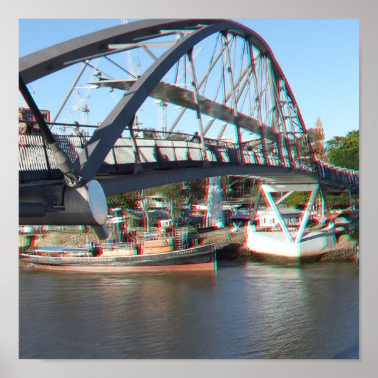Brisbane Pedestrian Crossing 3D Anaglyph Poster (Voorkant)