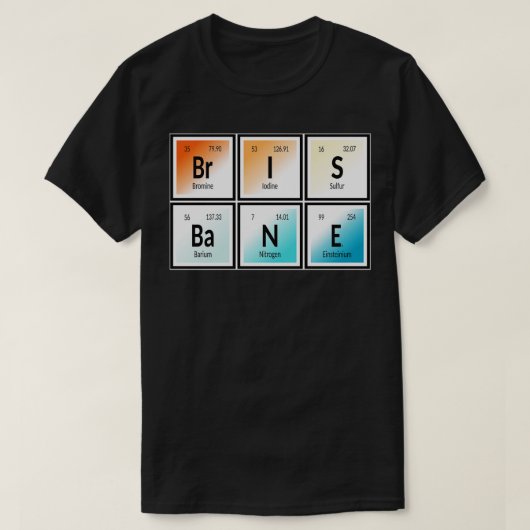 Brisbane Periodic Table T-shirt (Design voorkant)