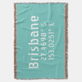 Brisbane QLD Breedtegraad Lengtegraad Deken (Voorkant Verticaal)