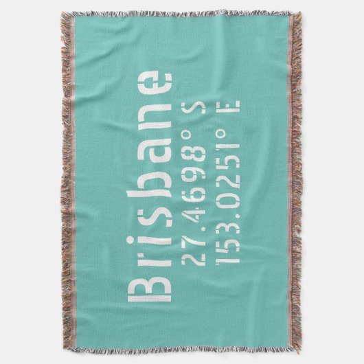 Brisbane QLD Latitude Longitude Deken (Voorkant Verticaal)