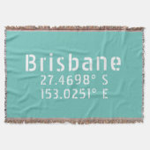 Brisbane QLD Latitude Longitude Deken (Voorkant)