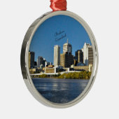 Brisbane, Queensland cityscape Metalen Ornament (Rechts)