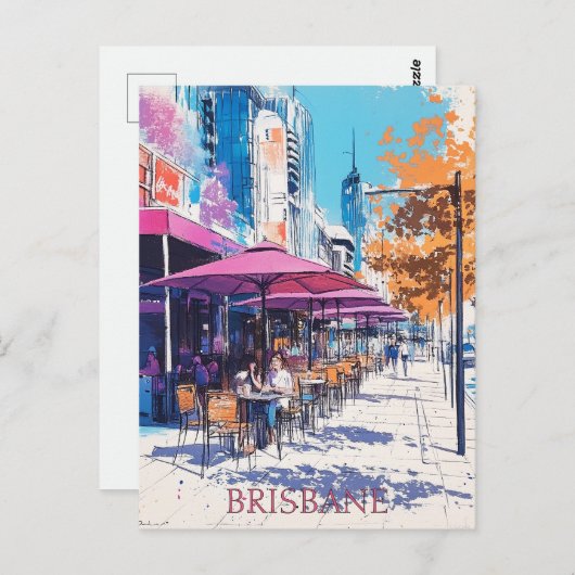 Brisbane Queensland Reizen Briefkaart (Voorkant / Achterkant)