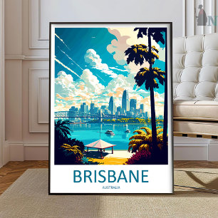 Brisbane Reisprint Muurkunst Brisbane Muur Hangi Poster