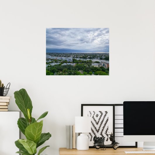 Brisbane River Aerial Uitzicht vanaf Nieuw-Boerder Poster (Thuiskantoor)