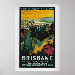 Brisbane, River City of the North door Percy Tromp Poster
